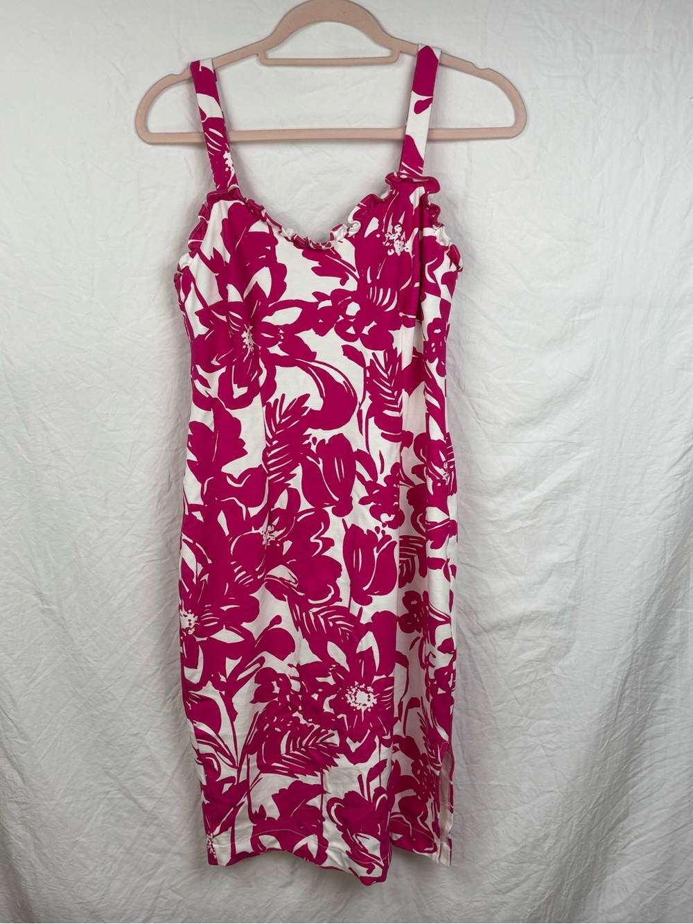 Trina Trina Turk Pink and White Floral Midi Dress sz 6